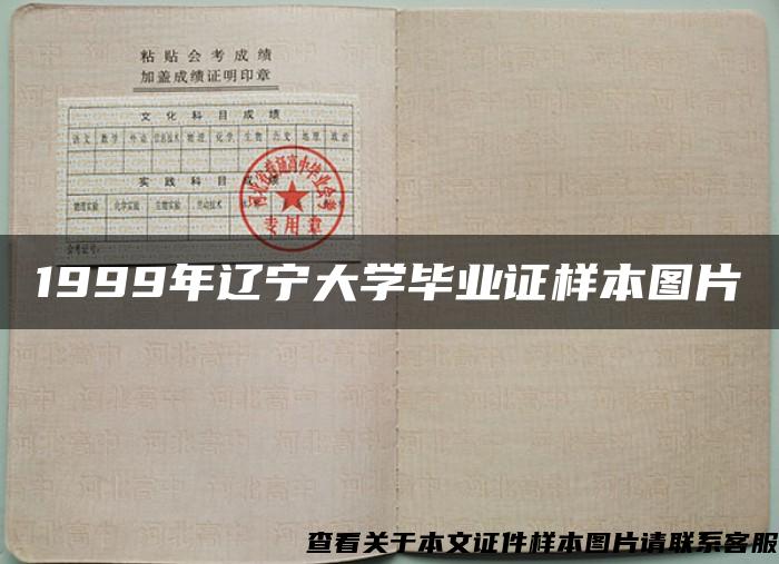 1999年辽宁大学毕业证样本图片