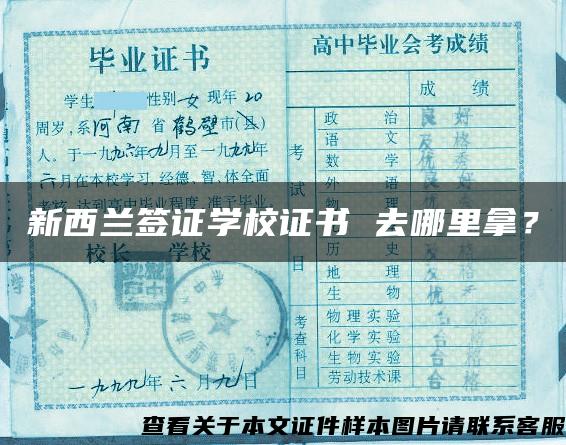 新西兰签证学校证书 去哪里拿？