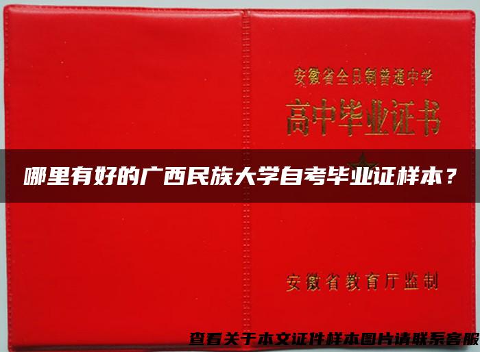 哪里有好的广西民族大学自考毕业证样本？