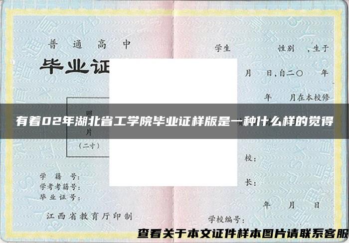 有着02年湖北省工学院毕业证样版是一种什么样的觉得