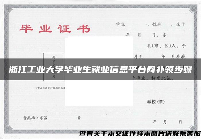 浙江工业大学毕业生就业信息平台网补领步骤