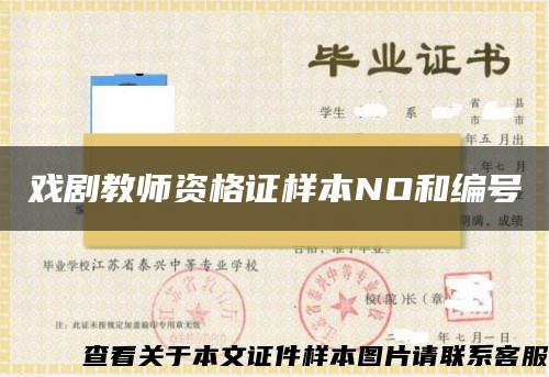 戏剧教师资格证样本NO和编号