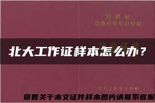 北大工作证样本怎么办？