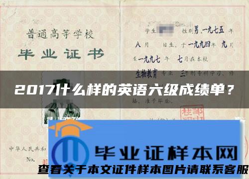 2017什么样的英语六级成绩单？