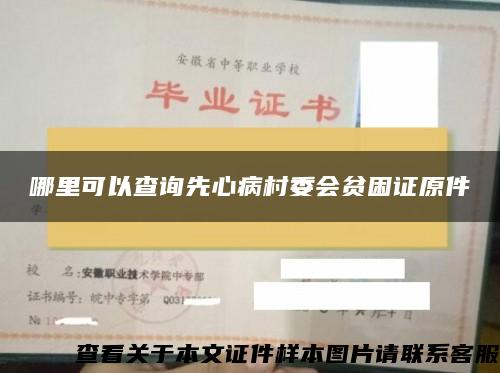 哪里可以查询先心病村委会贫困证原件