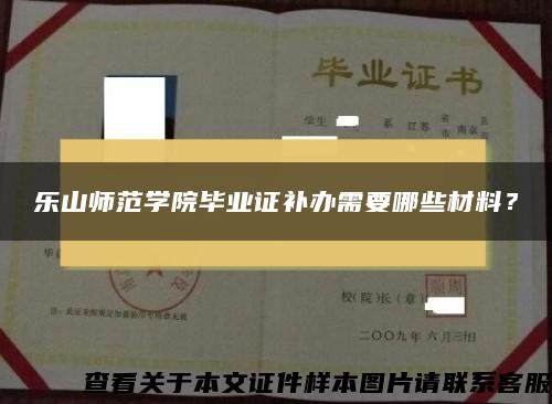 乐山师范学院毕业证补办需要哪些材料？