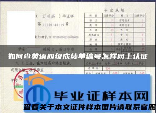 如何查英语四级成绩单编号怎样网上认证