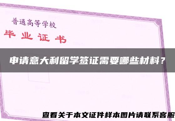 申请意大利留学签证需要哪些材料？