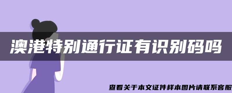 澳港特别通行证有识别码吗