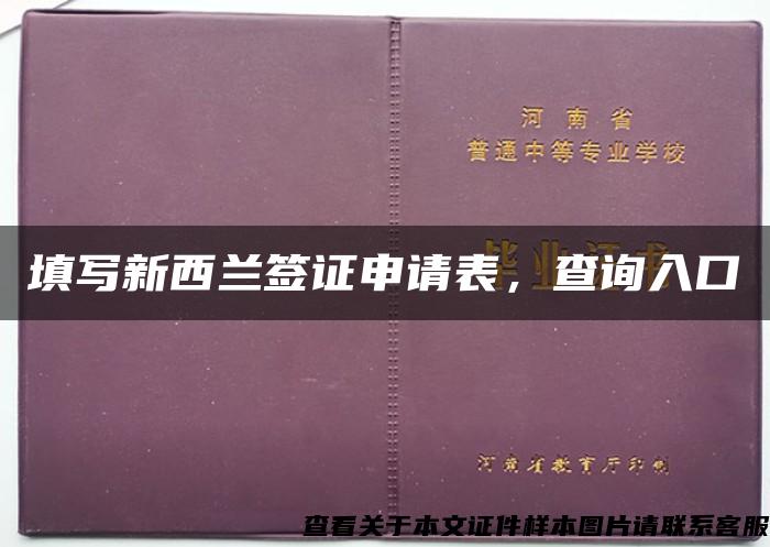 填写新西兰签证申请表，查询入口