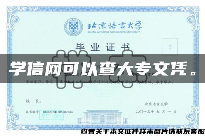 学信网可以查大专文凭。