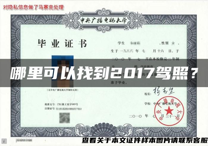 哪里可以找到2017驾照？