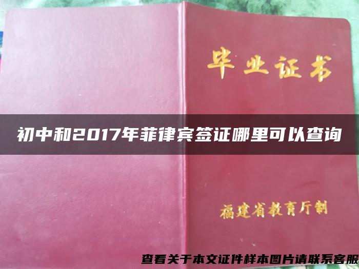 初中和2017年菲律宾签证哪里可以查询