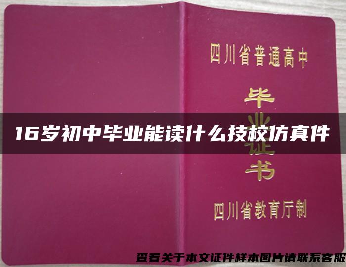 16岁初中毕业能读什么技校仿真件