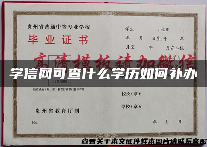 学信网可查什么学历如何补办