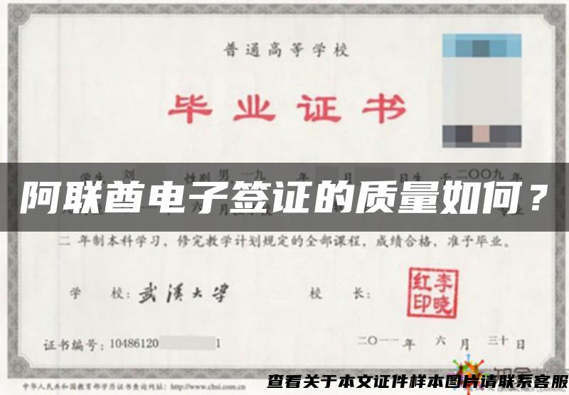 阿联酋电子签证的质量如何？