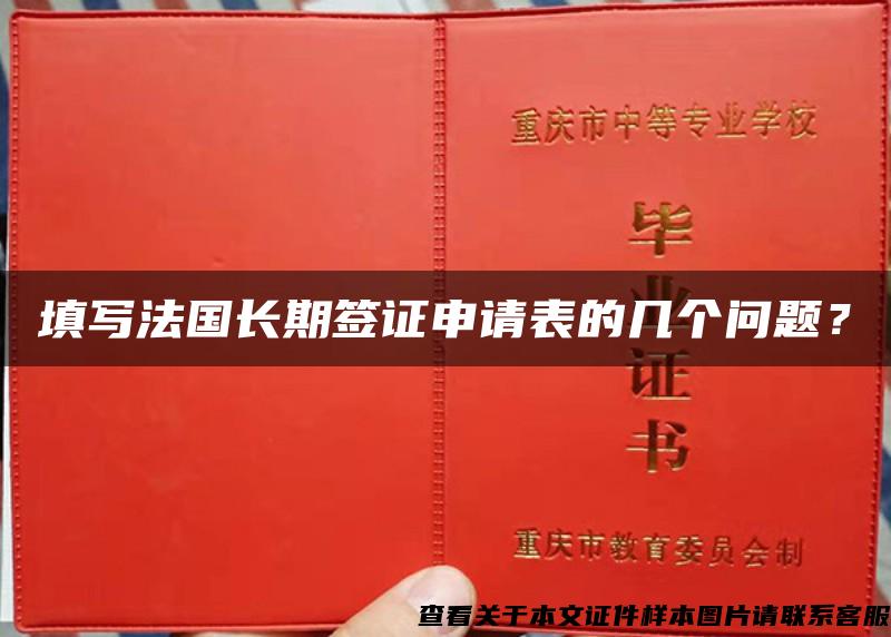 填写法国长期签证申请表的几个问题？