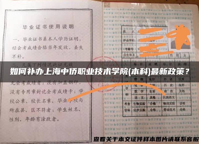 如何补办上海中侨职业技术学院(本科)最新政策？