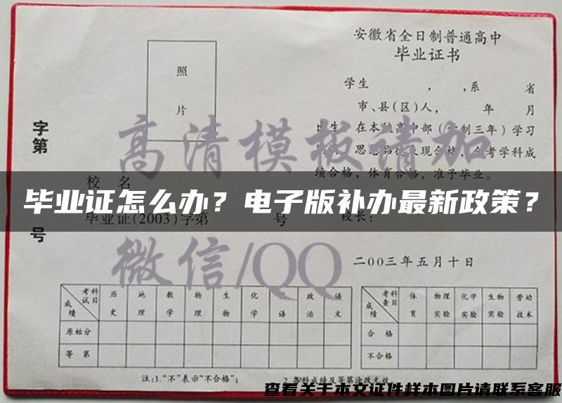 毕业证怎么办？电子版补办最新政策？