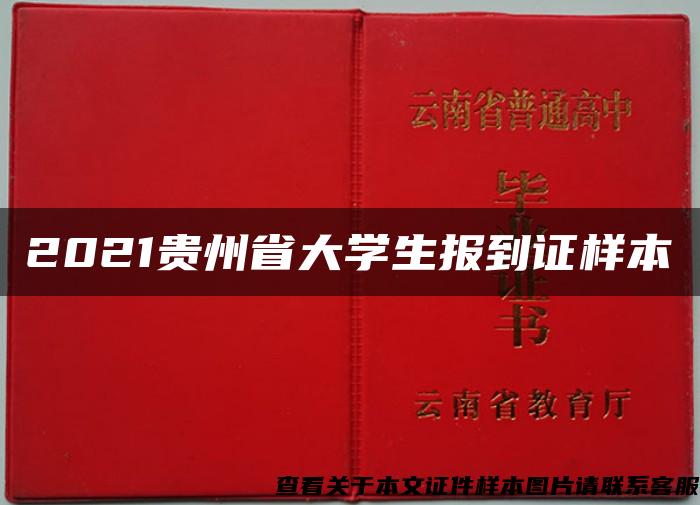 2021贵州省大学生报到证样本