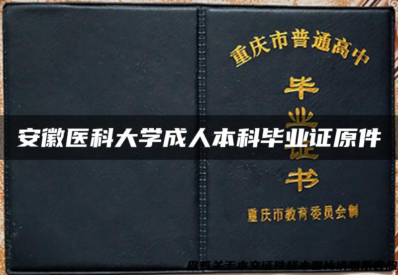 安徽医科大学成人本科毕业证原件