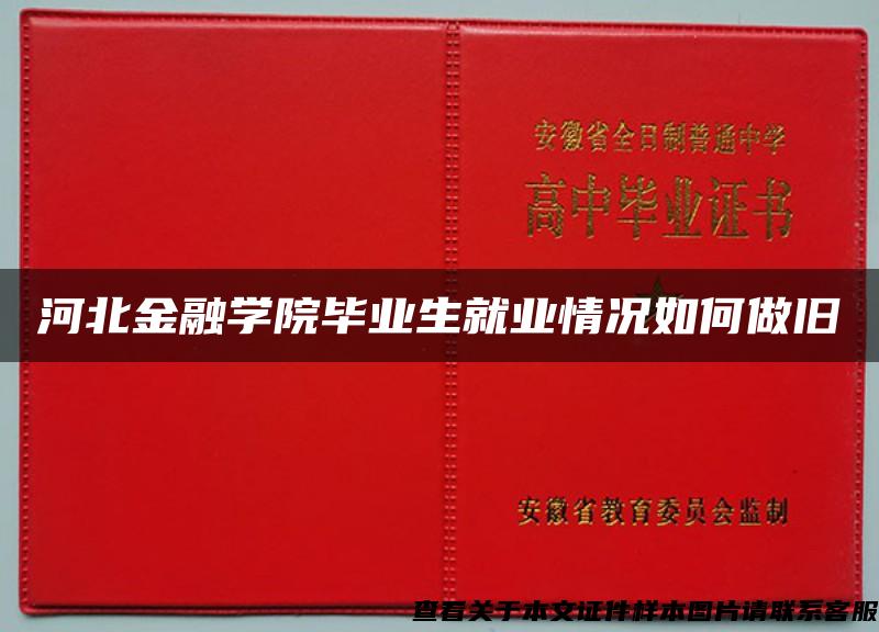 河北金融学院毕业生就业情况如何做旧