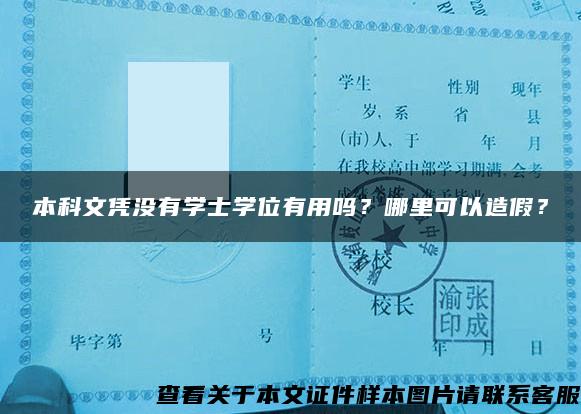 本科文凭没有学士学位有用吗？哪里可以造假？