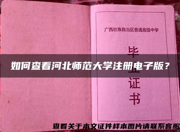 如何查看河北师范大学注册电子版？