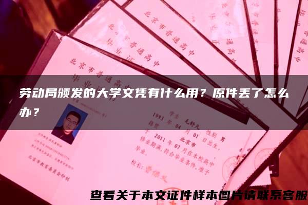 劳动局颁发的大学文凭有什么用？原件丢了怎么办？