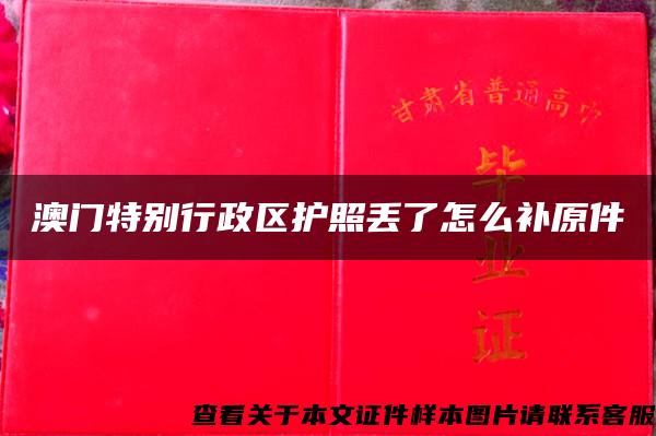 澳门特别行政区护照丢了怎么补原件