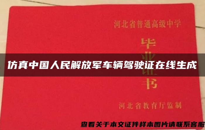 仿真中国人民解放军车辆驾驶证在线生成