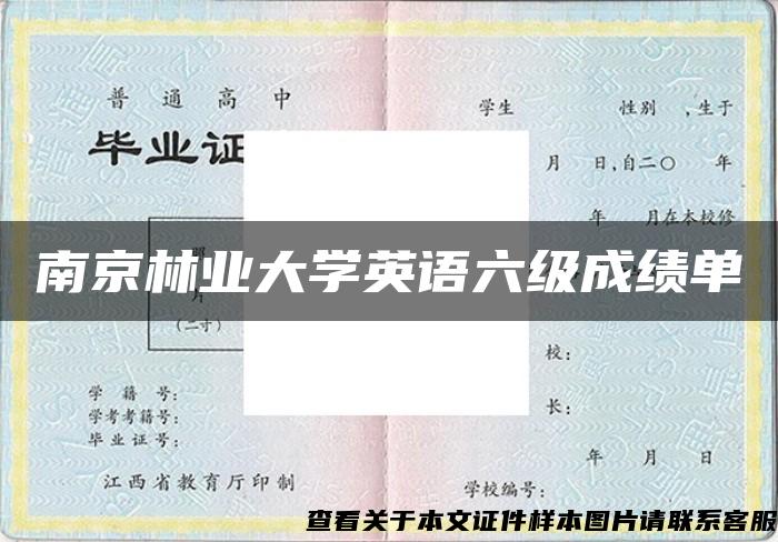 南京林业大学英语六级成绩单