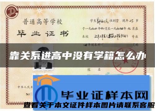 靠关系进高中没有学籍怎么办