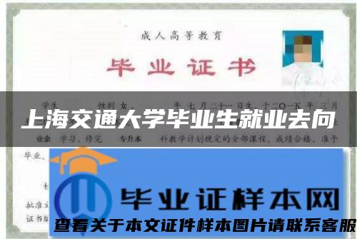 上海交通大学毕业生就业去向