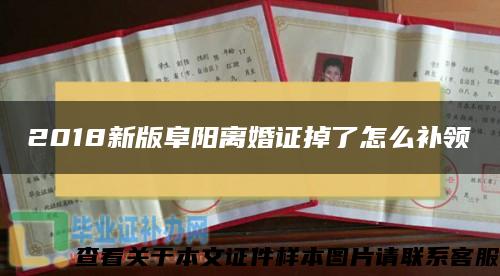 2018新版阜阳离婚证掉了怎么补领