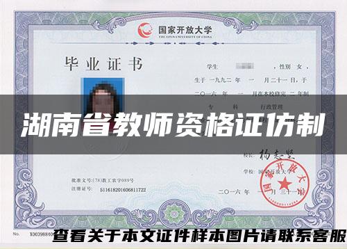 湖南省教师资格证仿制