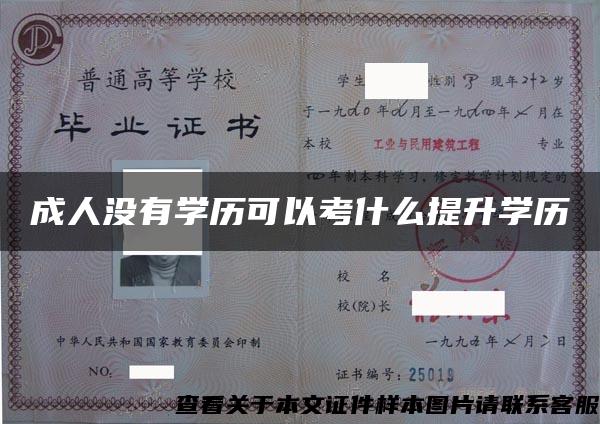 成人没有学历可以考什么提升学历