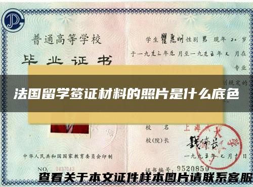 法国留学签证材料的照片是什么底色