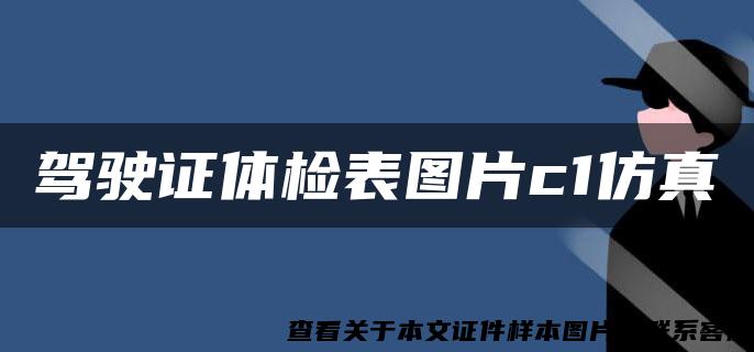 驾驶证体检表图片c1仿真