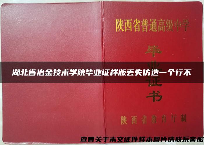 湖北省冶金技术学院毕业证样版丢失仿造一个行不