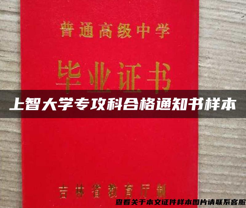 上智大学专攻科合格通知书样本