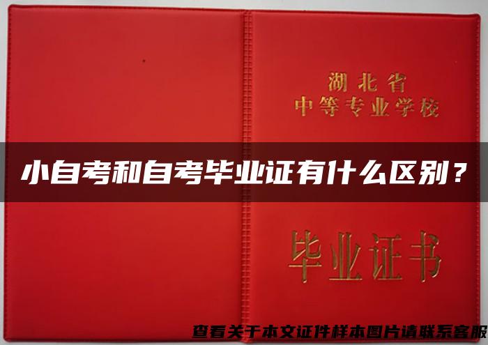 小自考和自考毕业证有什么区别？