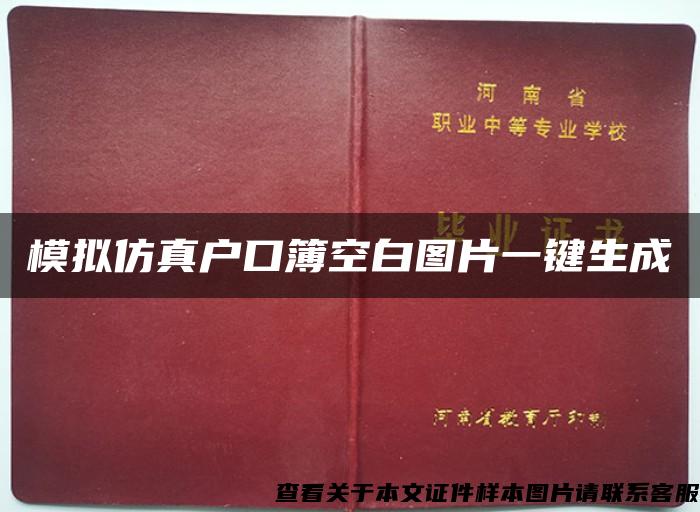 模拟仿真户口簿空白图片一键生成