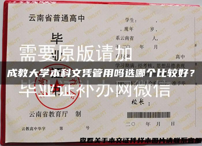 成教大学本科文凭管用吗选哪个比较好？