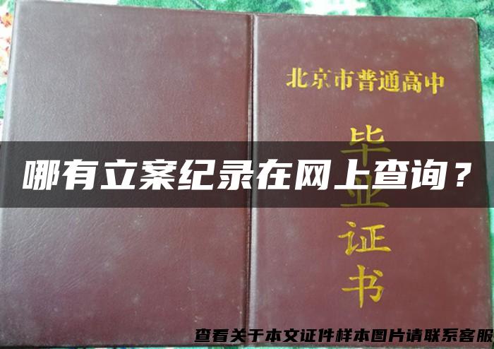 哪有立案纪录在网上查询？