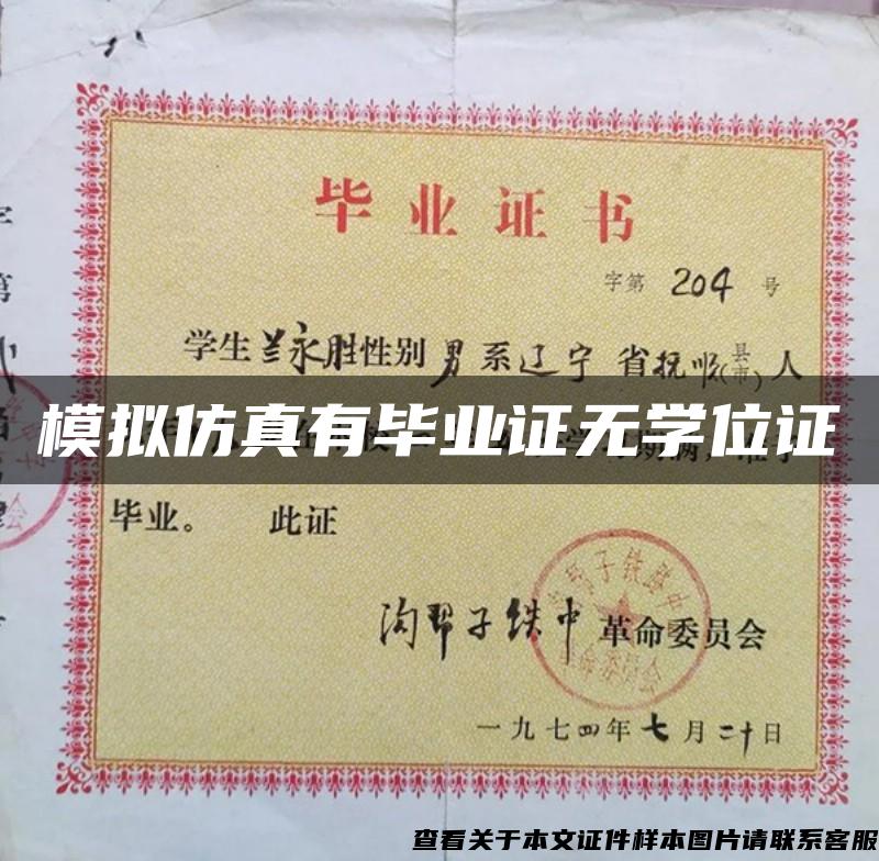 模拟仿真有毕业证无学位证