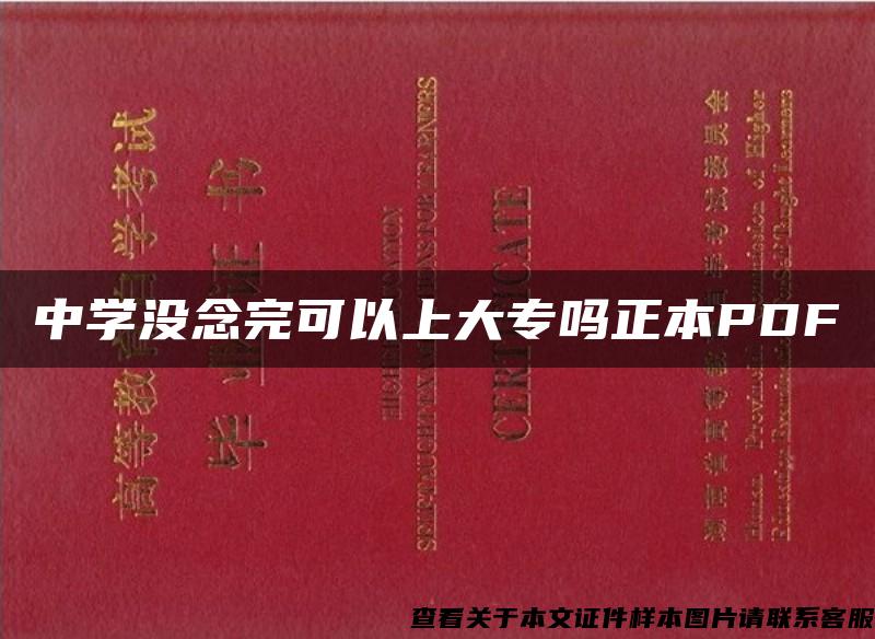 中学没念完可以上大专吗正本PDF