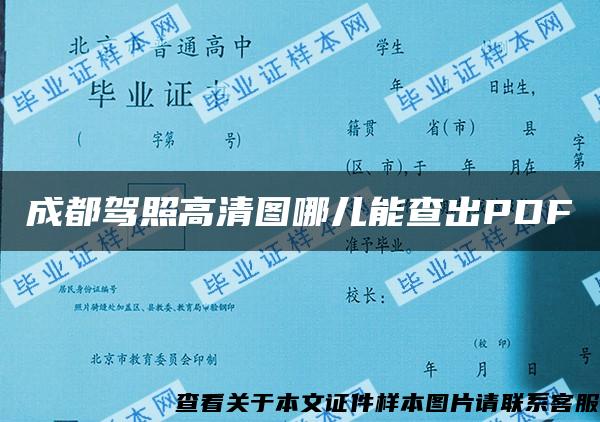 成都驾照高清图哪儿能查出PDF