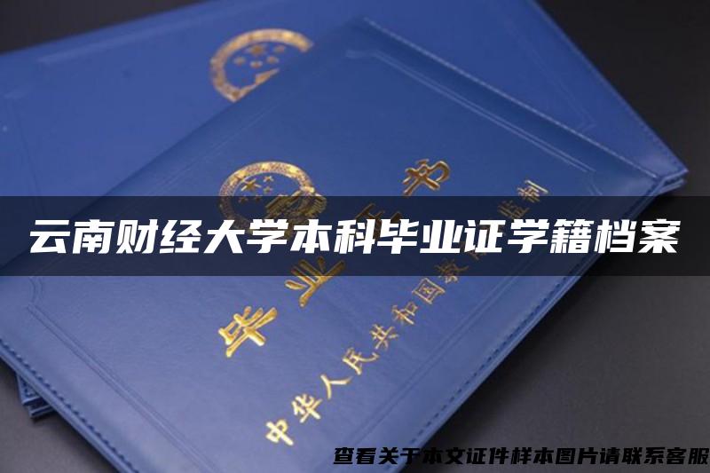 云南财经大学本科毕业证学籍档案