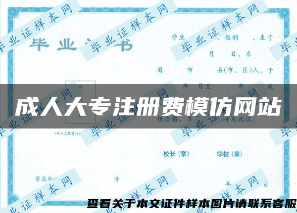 成人大专注册费模仿网站